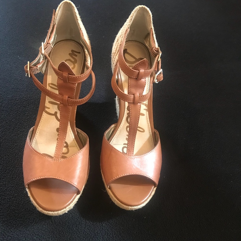 Sam Edelman Brown Wedge Heel Sandals 7M